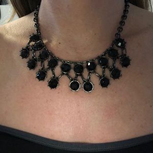 Black Gem Chunky Chain Necklace.